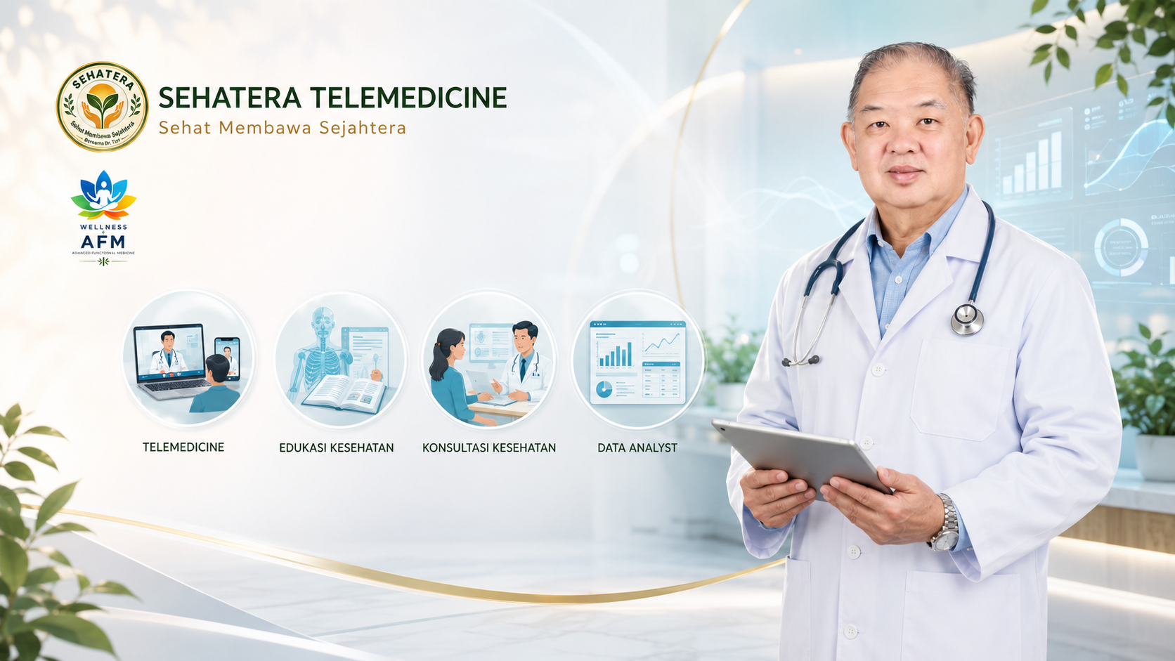 SEHATERA TELEMEDICINE – layanan telemedicine, edukasi kesehatan, konsultasi kesehatan, dan data analyst.